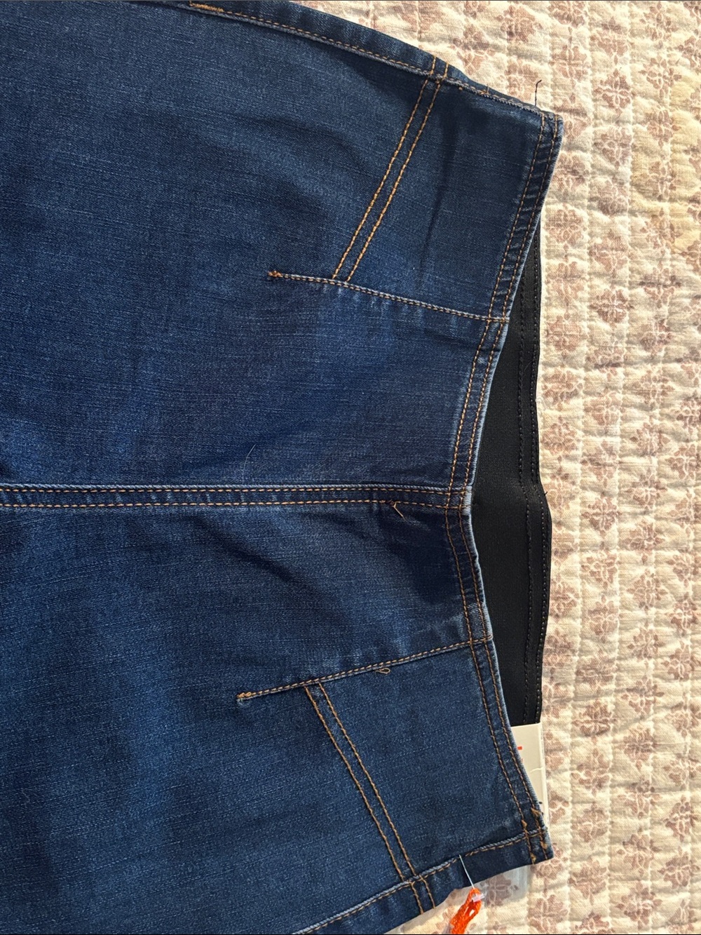 Knox Rose Pull On Stretch Flare Jeans, Deep Blue with Subtle Contrast Stitching - Picture 7 of 9